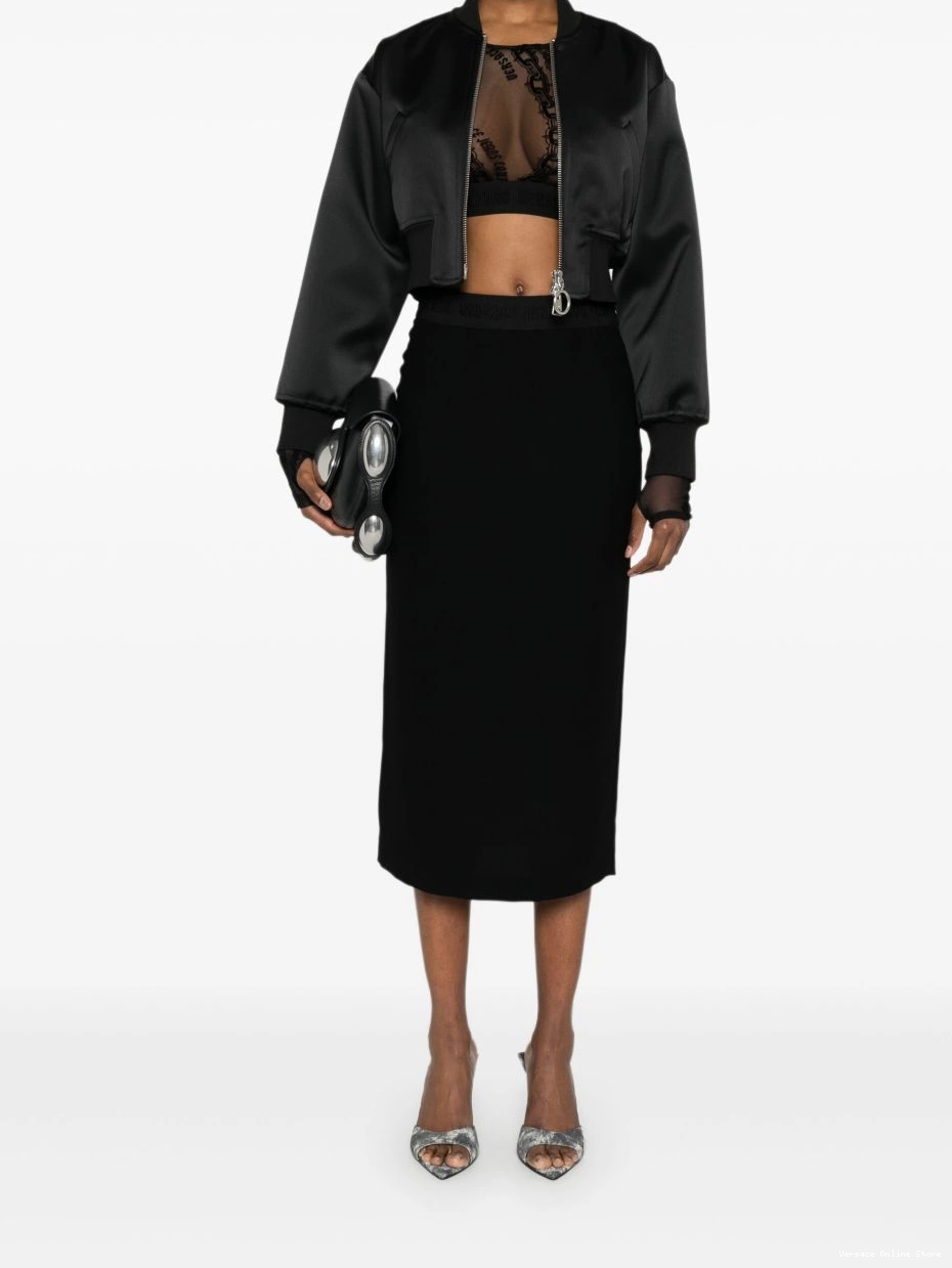 Affordable logo-waistband skirt Couture Jeans midi Versace Women 0704